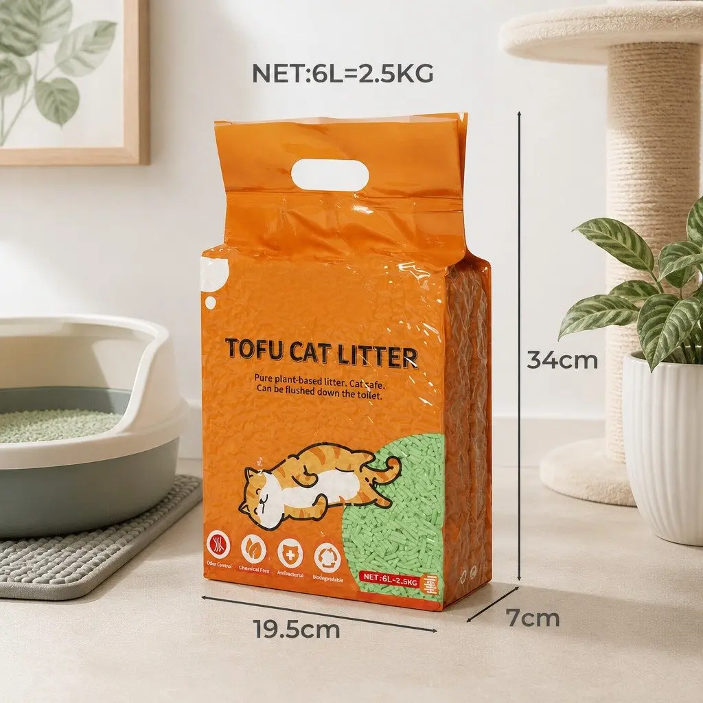 Tofu Cat Litter Green Tea Scent 2.5kg Biodegradable Flushable Odour Control