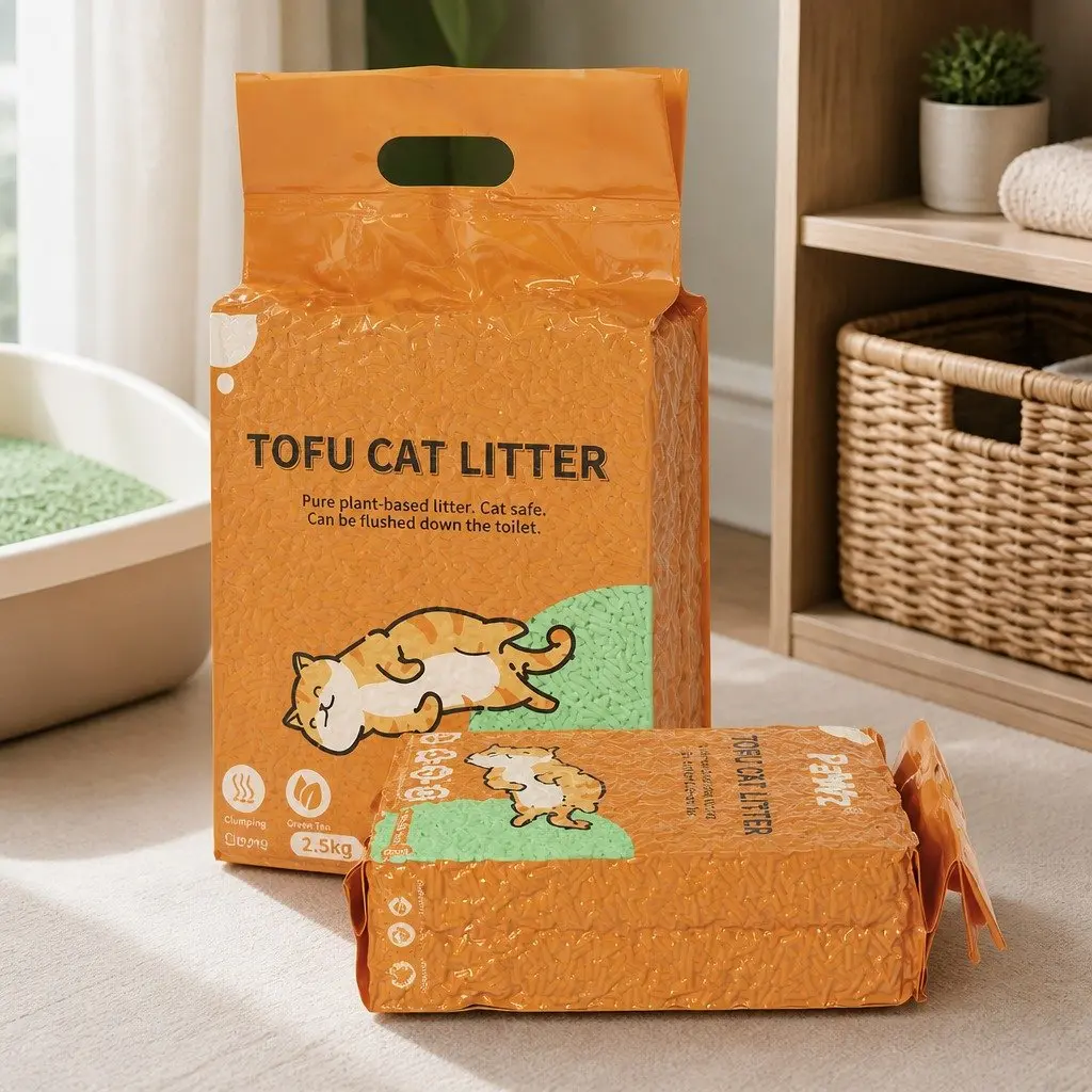 Tofu Cat Litter Green Tea 2.5kg Biodegradable Flushable Clumping Odour Control
