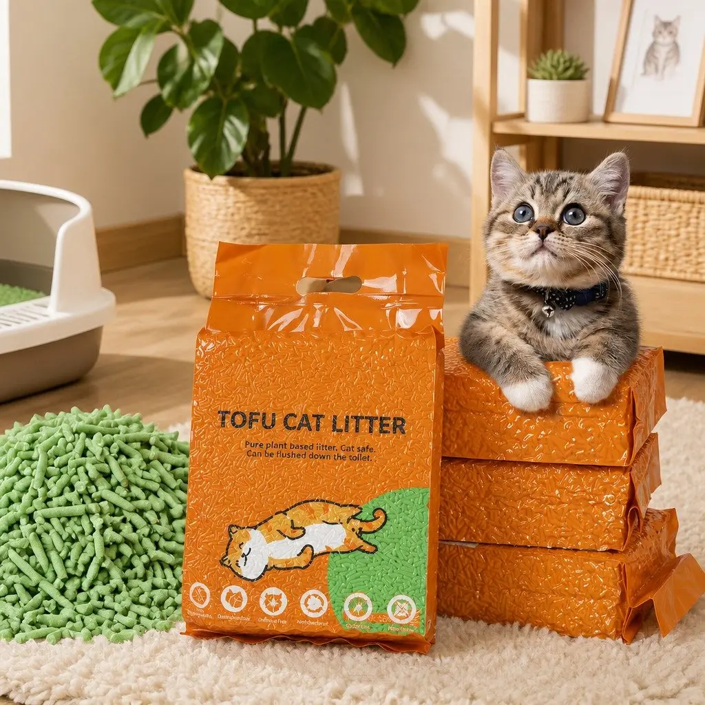 Tofu Cat Litter Green Tea 2.5kg Biodegradable Flushable Clumping Odour Control