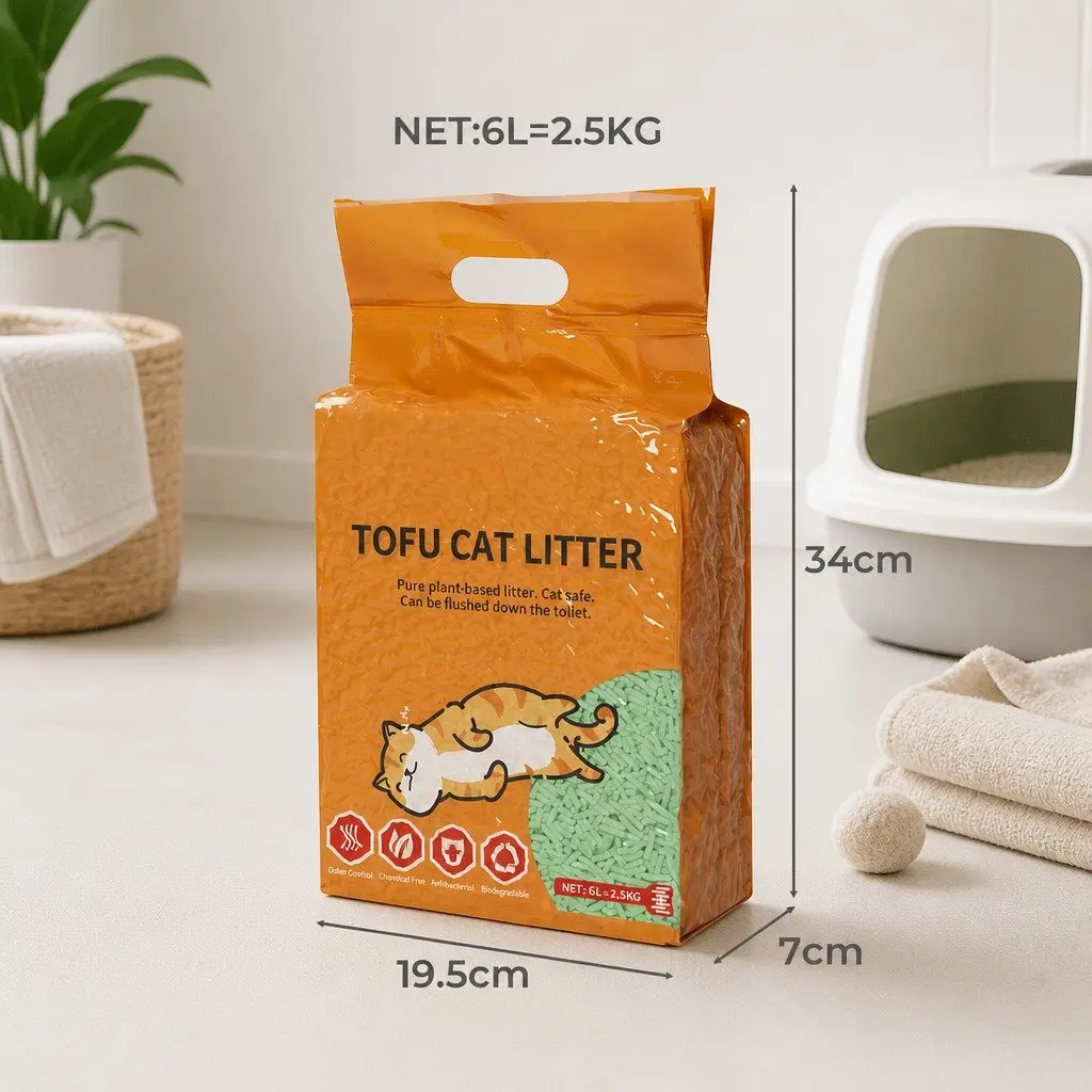 Tofu Cat Litter Green Tea Scent 2.5kg Clumping Biodegradable Flushable