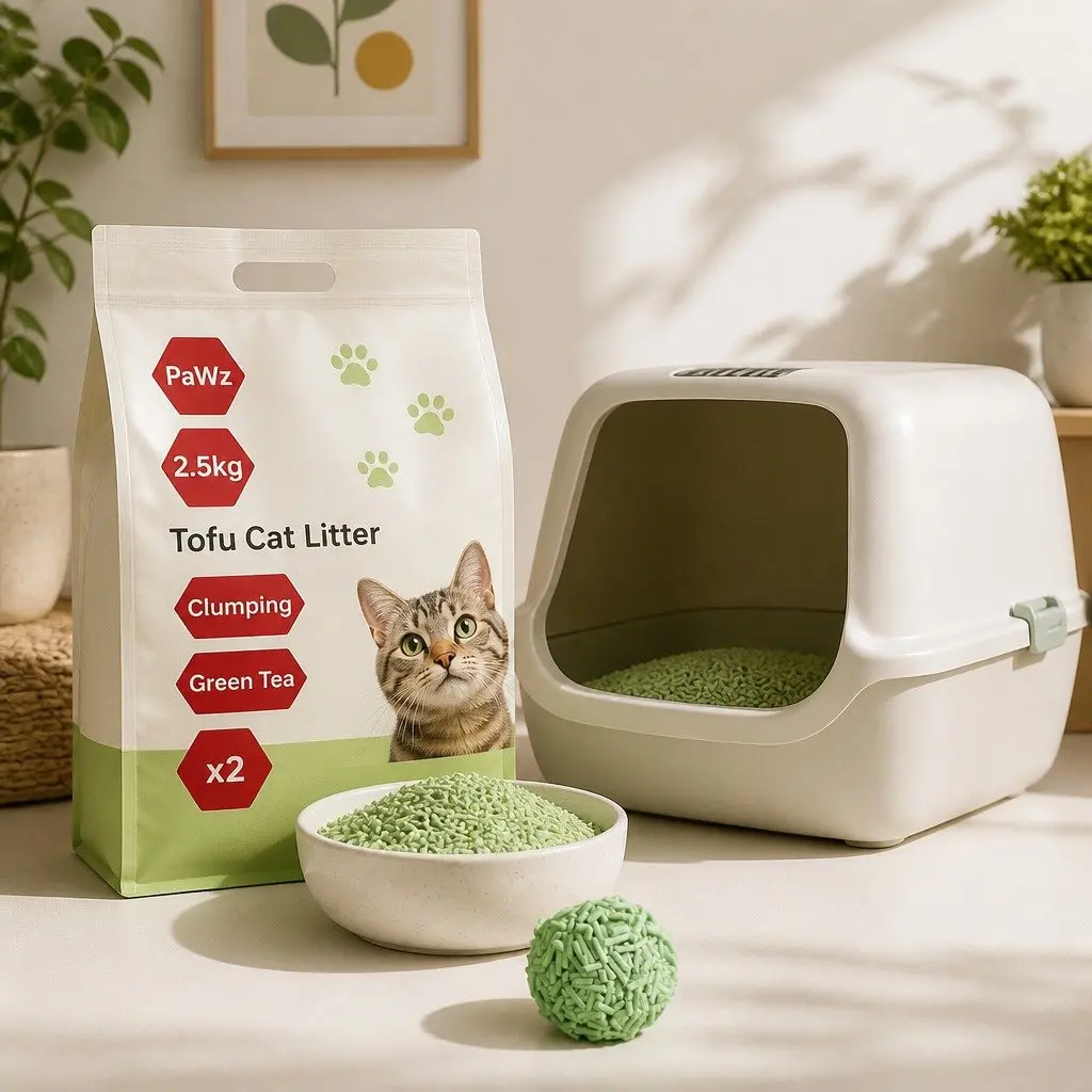Tofu Cat Litter Green Tea Scent 2.5kg Clumping Biodegradable Flushable
