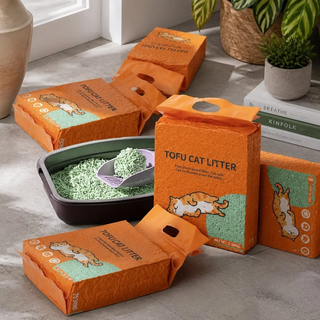 Tofu Cat Litter Green Tea Scent 2.5kg Clumping Biodegradable Flushable