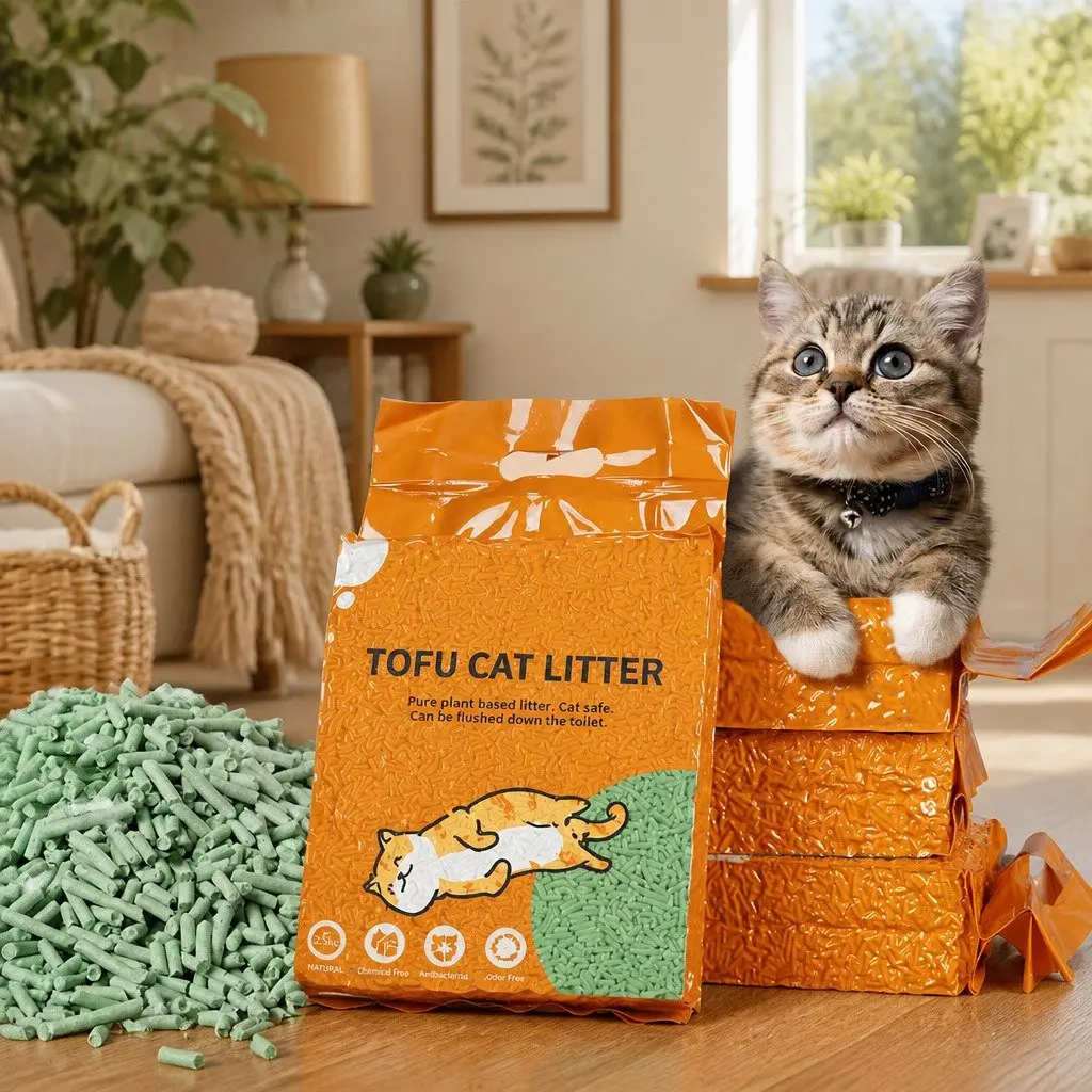 Tofu Cat Litter Green Tea Scent 2.5kg Clumping Biodegradable Flushable