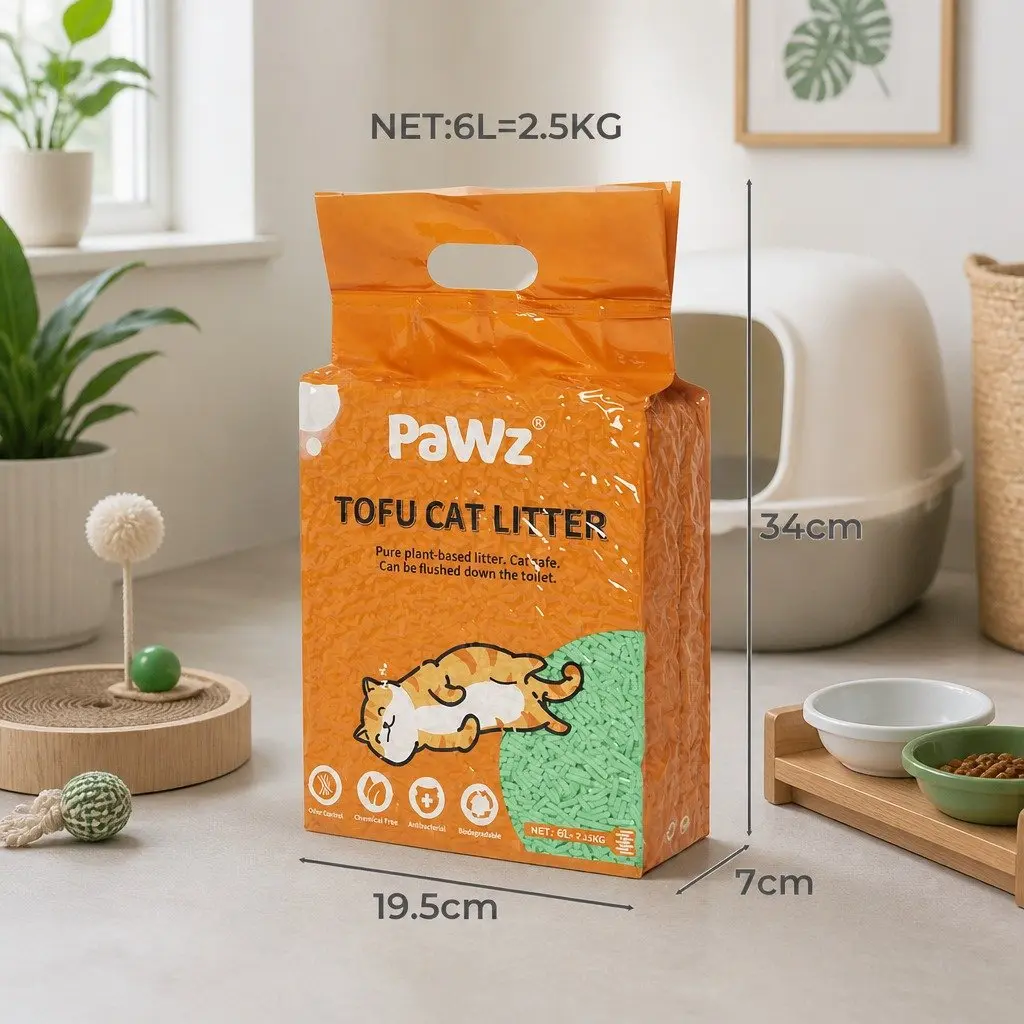 Tofu Cat Litter Green Tea 2.5kg Clumping Odour Control Flushable Biodegradable