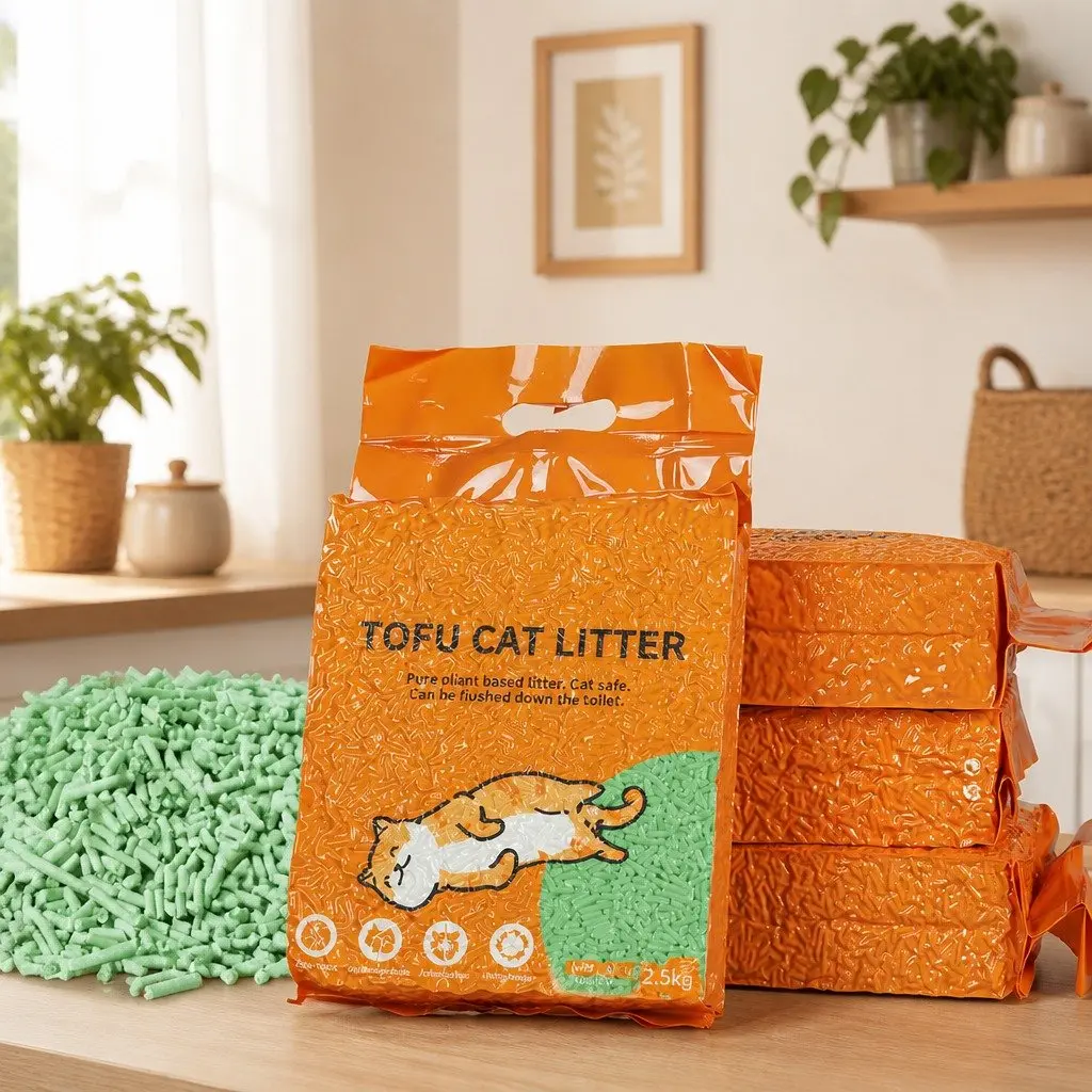 Tofu Cat Litter Green Tea 2.5kg Clumping Odour Control Flushable Biodegradable