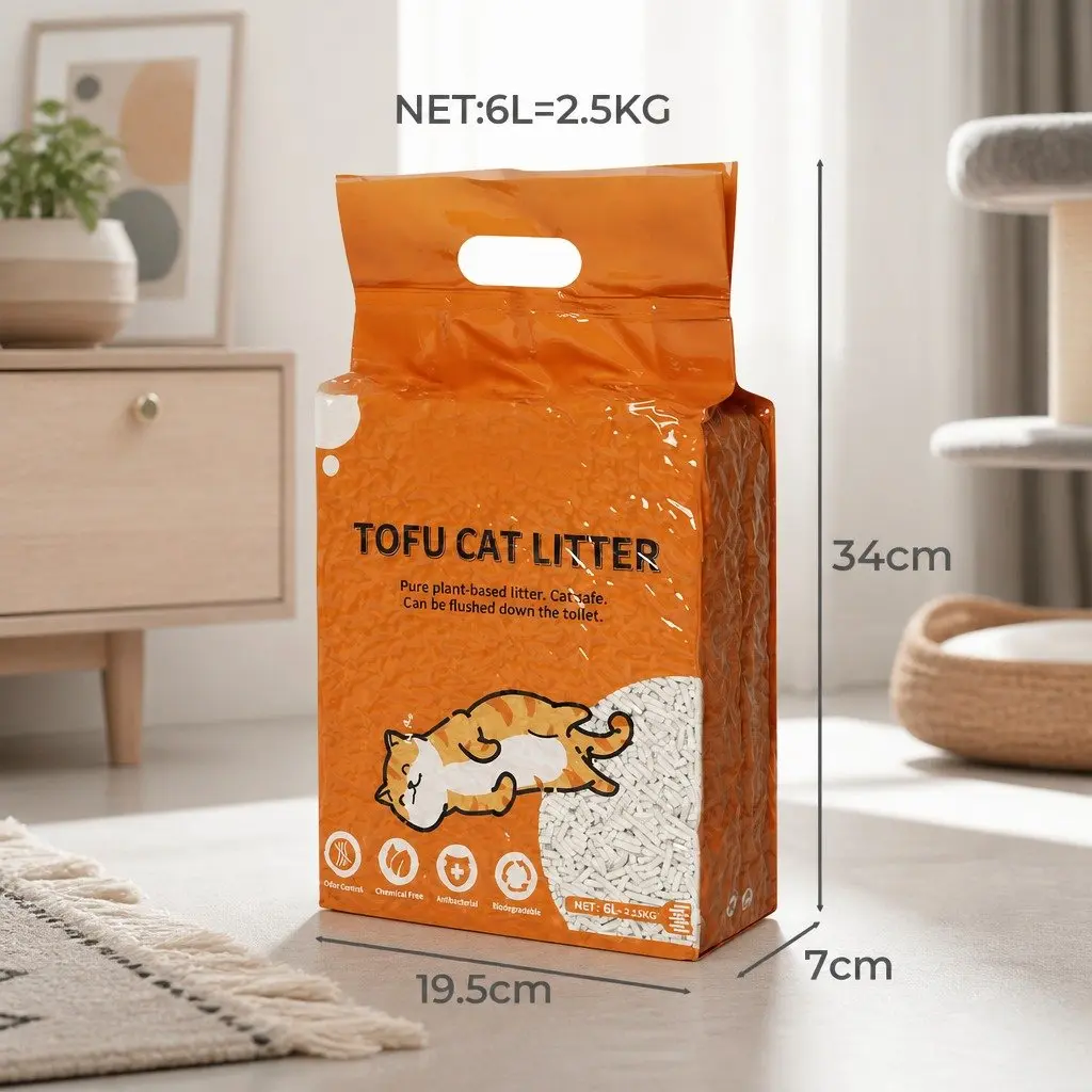 Tofu Cat Litter Natural Biodegradable 2.5kg Clumping Odour Control