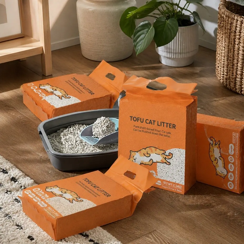 Tofu Cat Litter 2.5kg Natural Biodegradable Flushable Clumping Odour Control