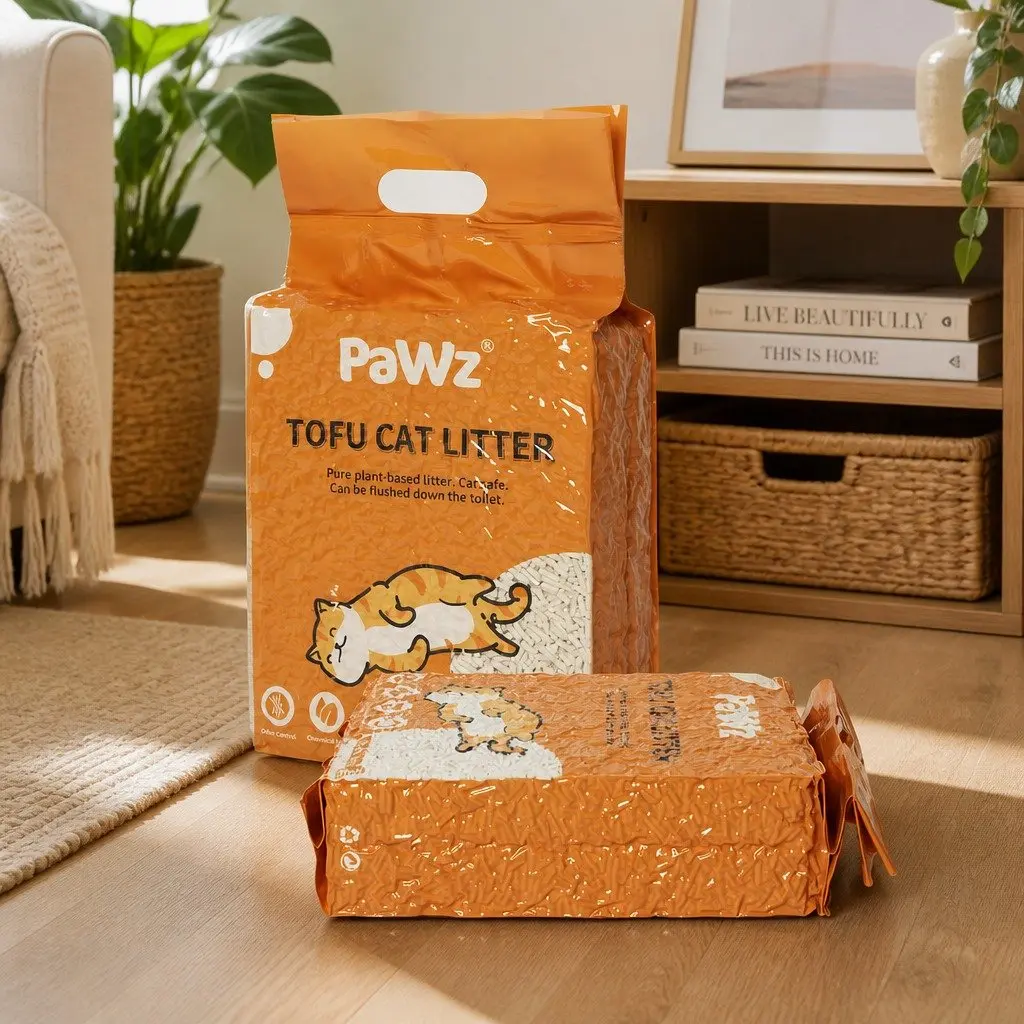 Tofu Cat Litter Natural Biodegradable Soybean Fibre Clumping Odour Control 2.5kg