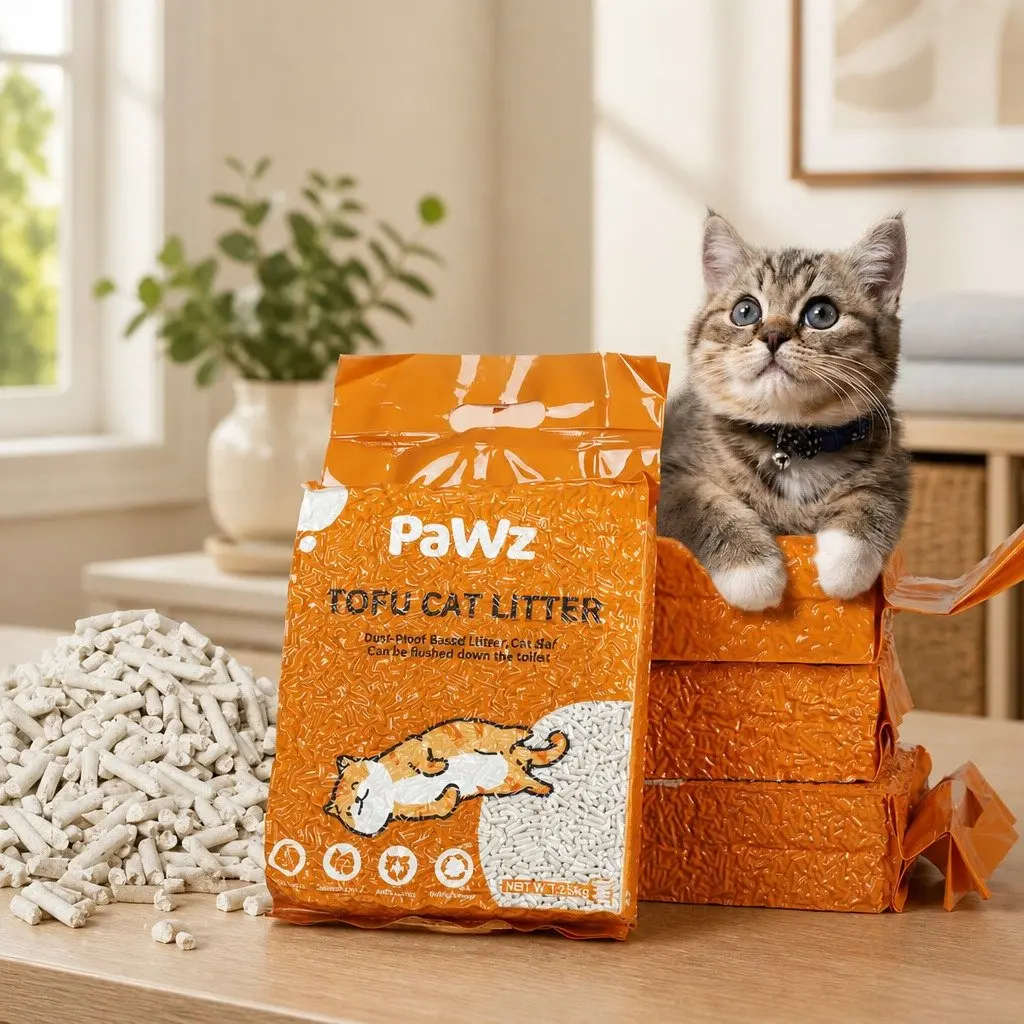 Tofu Cat Litter Natural Biodegradable Soybean Fibre Clumping Odour Control 2.5kg