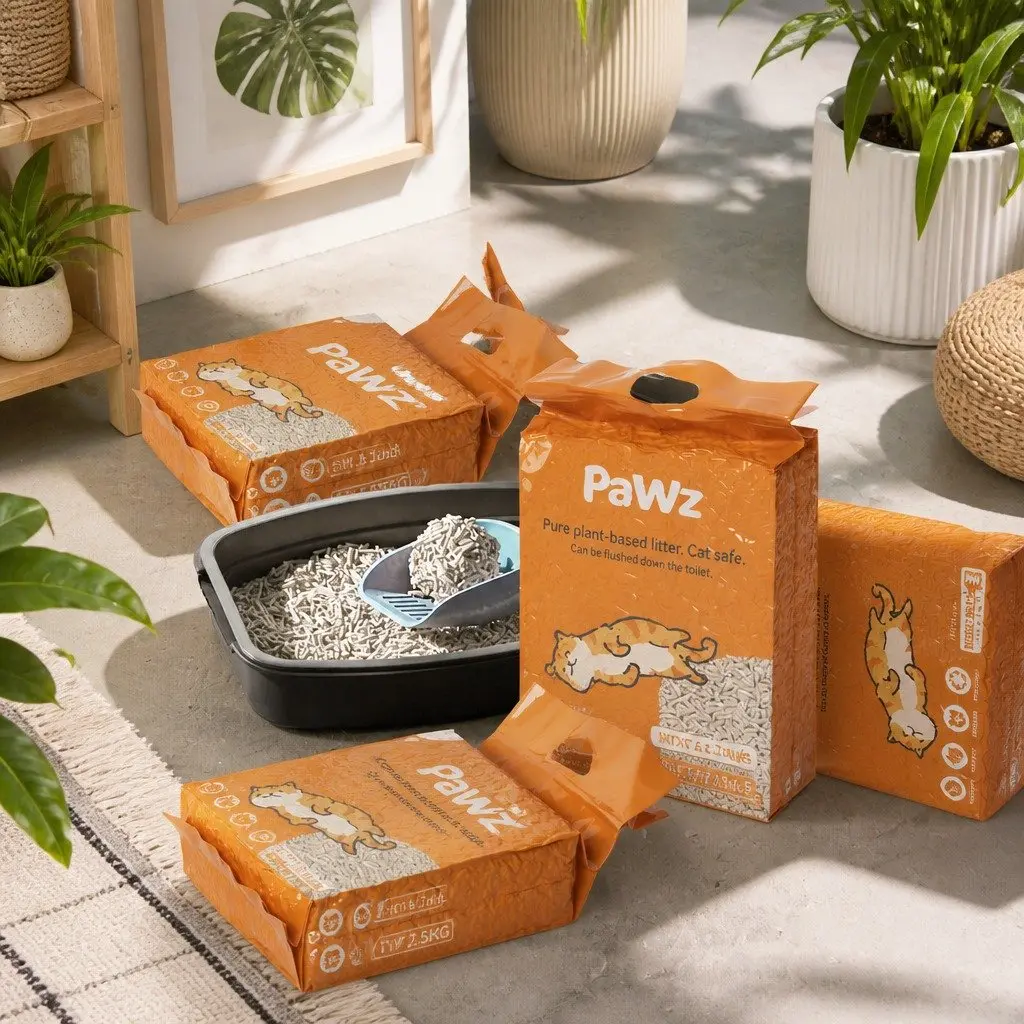 Tofu Cat Litter Natural Biodegradable Soybean Fibre Clumping Odour Control 2.5kg