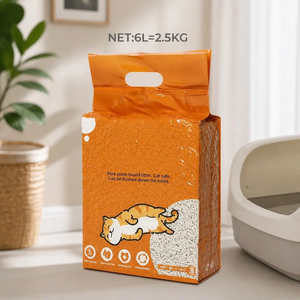 Tofu Cat Litter Natural 2.5kg Biodegradable Clumping Flushable Odour Control