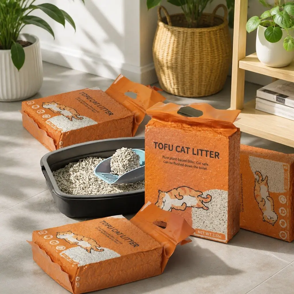 Tofu Cat Litter Natural 2.5kg Biodegradable Clumping Flushable Odour Control
