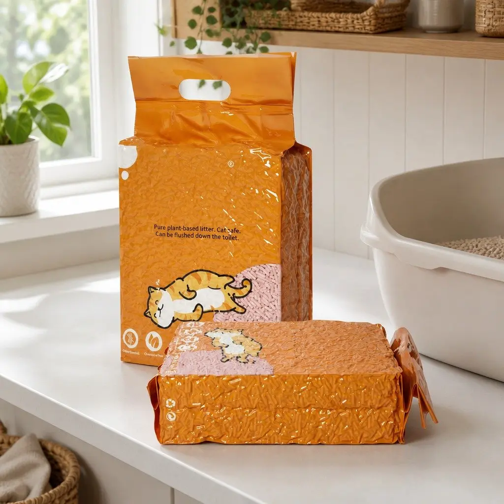 Tofu Cat Litter Peach Scent 2.5kg Biodegradable Flushable Clumping Odour Control