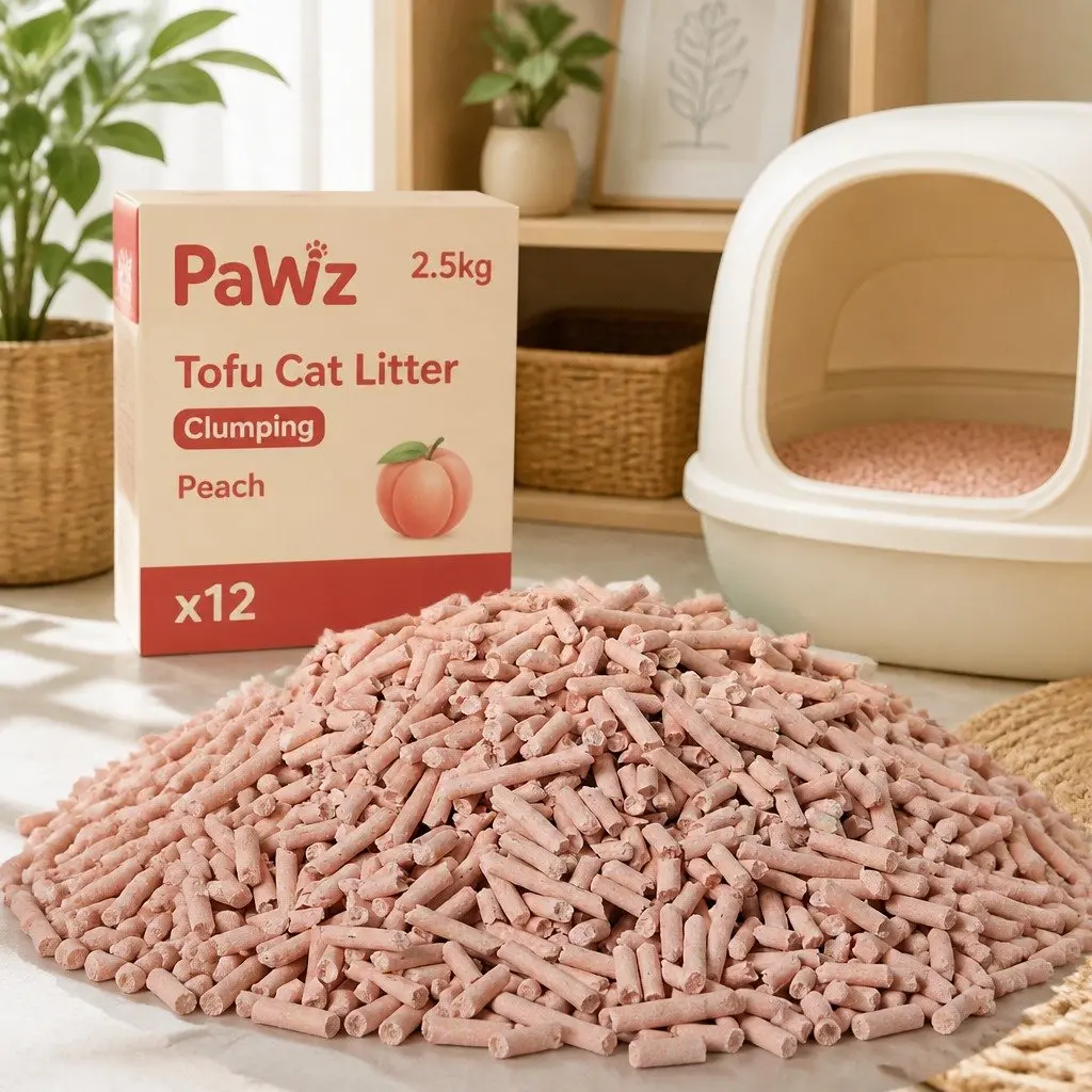 Tofu Cat Litter Peach Scent 2.5kg Biodegradable Flushable Clumping Odour Control