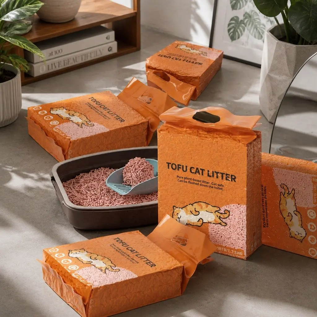 Tofu Cat Litter Peach Scent 2.5kg Biodegradable Flushable Clumping Odour Control
