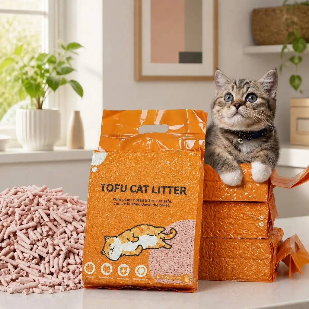 Tofu Cat Litter Peach Scent 2.5kg Biodegradable Flushable Clumping Odour Control