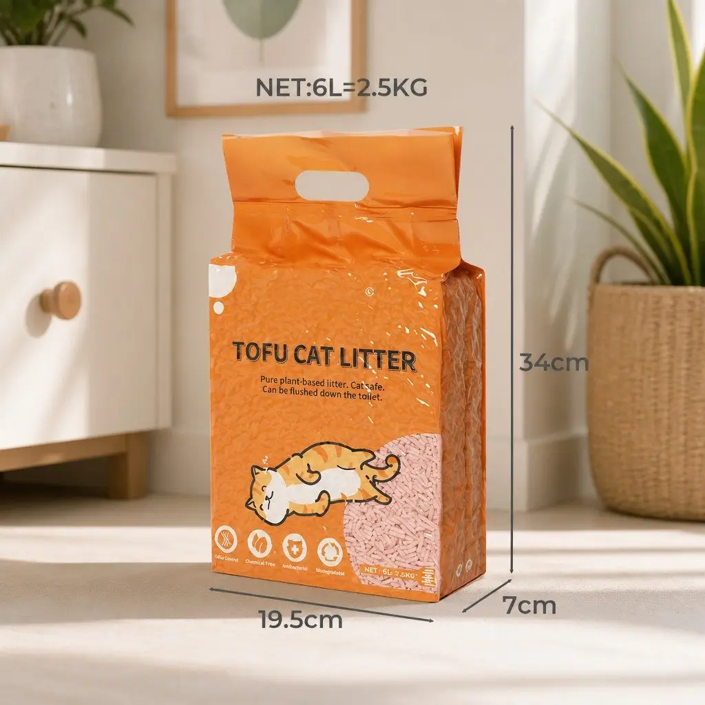 Tofu Cat Litter Biodegradable 2.5kg Clumping Odour Control Dust Free Flushable