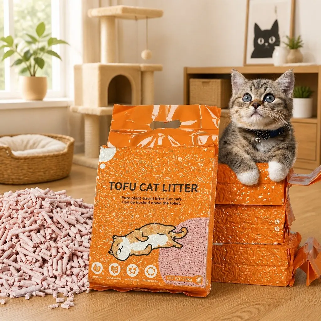 Tofu Cat Litter Biodegradable 2.5kg Clumping Odour Control Dust Free Flushable