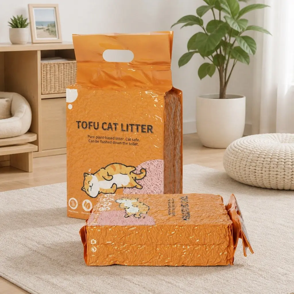 Tofu Cat Litter Clumping 2.5kg Biodegradable Soybean Fibre Odour Control Dust-Free Flushable