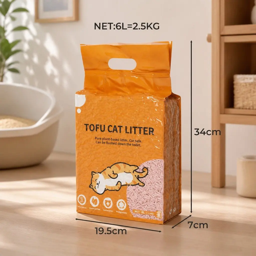 Tofu Cat Litter Clumping 2.5kg Biodegradable Soybean Fibre Odour Control Dust-Free Flushable