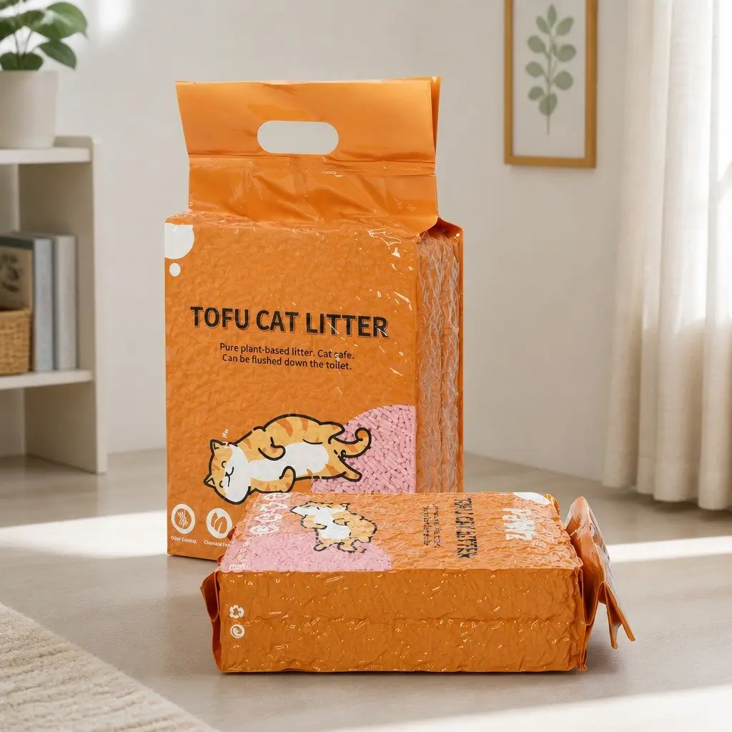 Tofu Cat Litter Peach Scent 2.5kg Clumping Flushable Biodegradable Odour Control