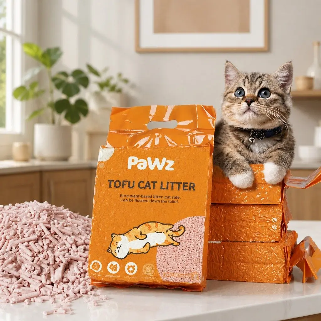 Tofu Cat Litter Peach Scent Clumping Biodegradable Flushable Odour Control