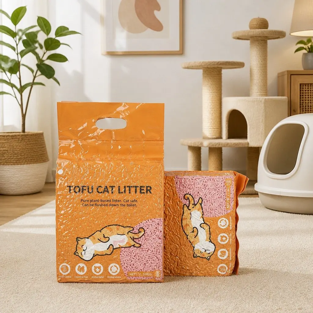 Tofu Cat Litter Clumping 2.5kg Watermelon Scent Flushable Biodegradable Natural