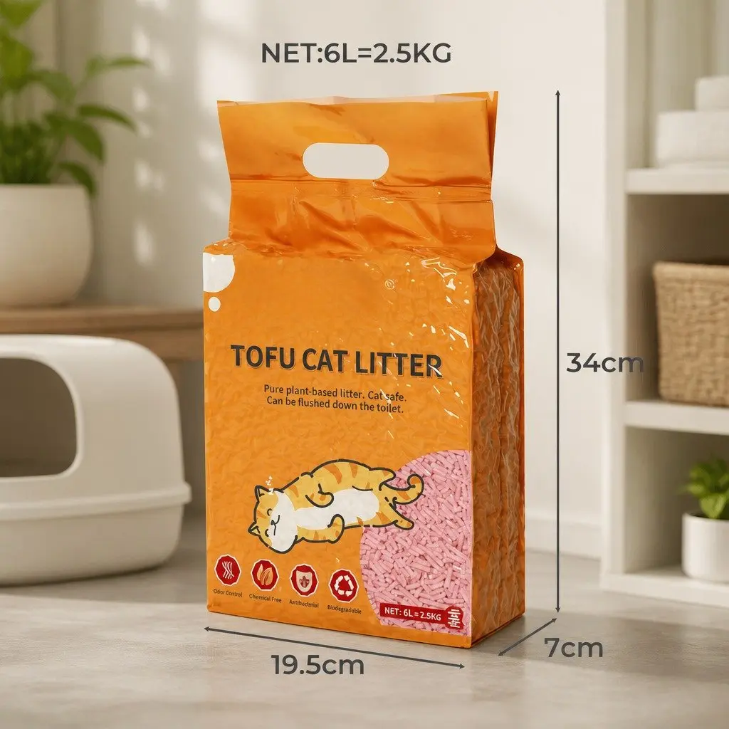 Tofu Cat Litter Watermelon Scent 2.5kg Clumping Biodegradable Flushable