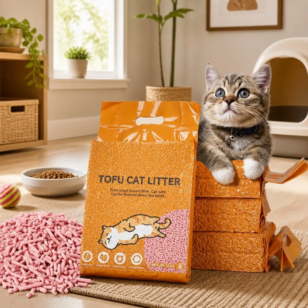 Tofu Cat Litter Watermelon Scent 2.5kg Clumping Biodegradable Flushable