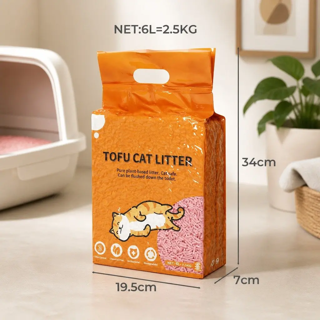 Tofu Cat Litter Watermelon Scent Clumping Biodegradable 2.5kg x4 Bags