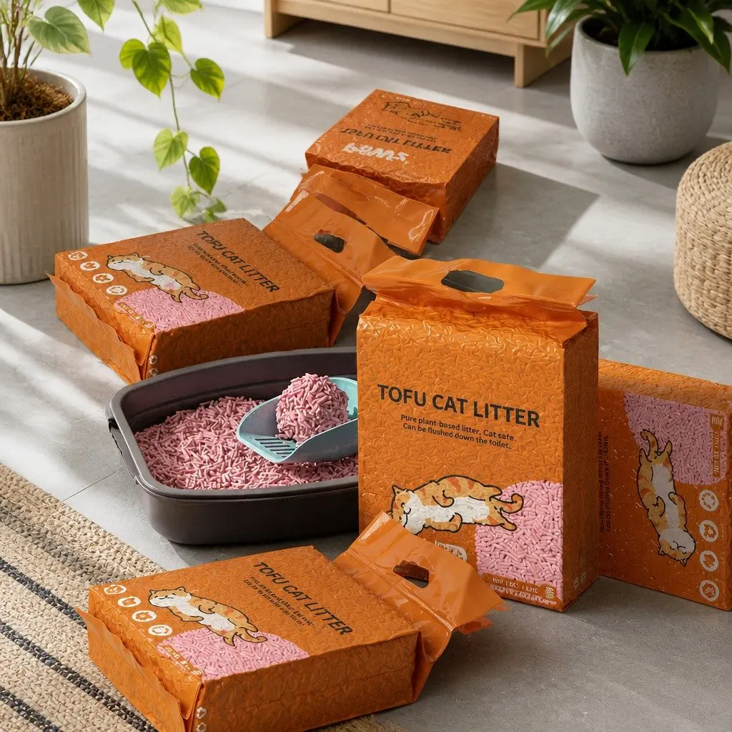 Tofu Cat Litter Watermelon Scent Clumping Biodegradable 2.5kg x4 Bags