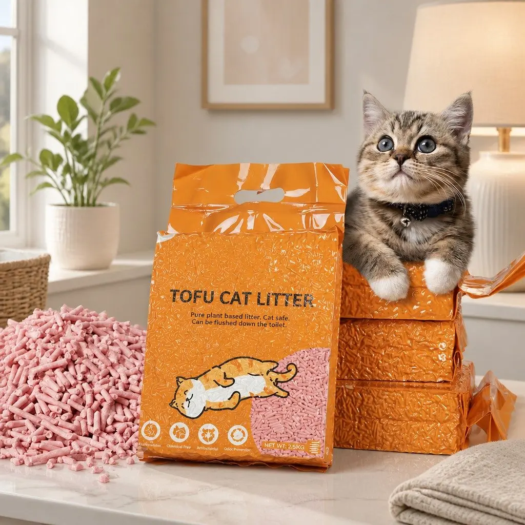 Tofu Cat Litter Watermelon Scent Clumping Biodegradable 2.5kg x4 Bags