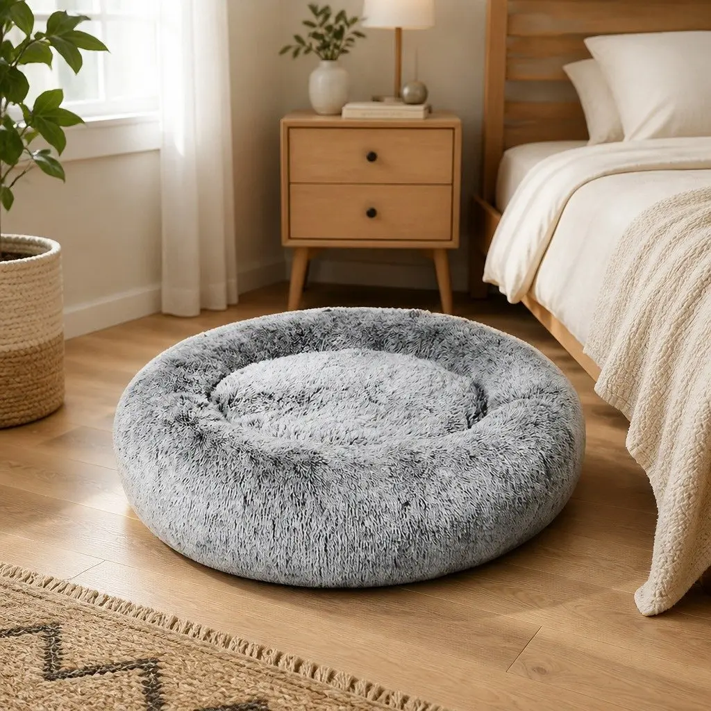 Memory Foam Dog Donut Bed in Charcoal