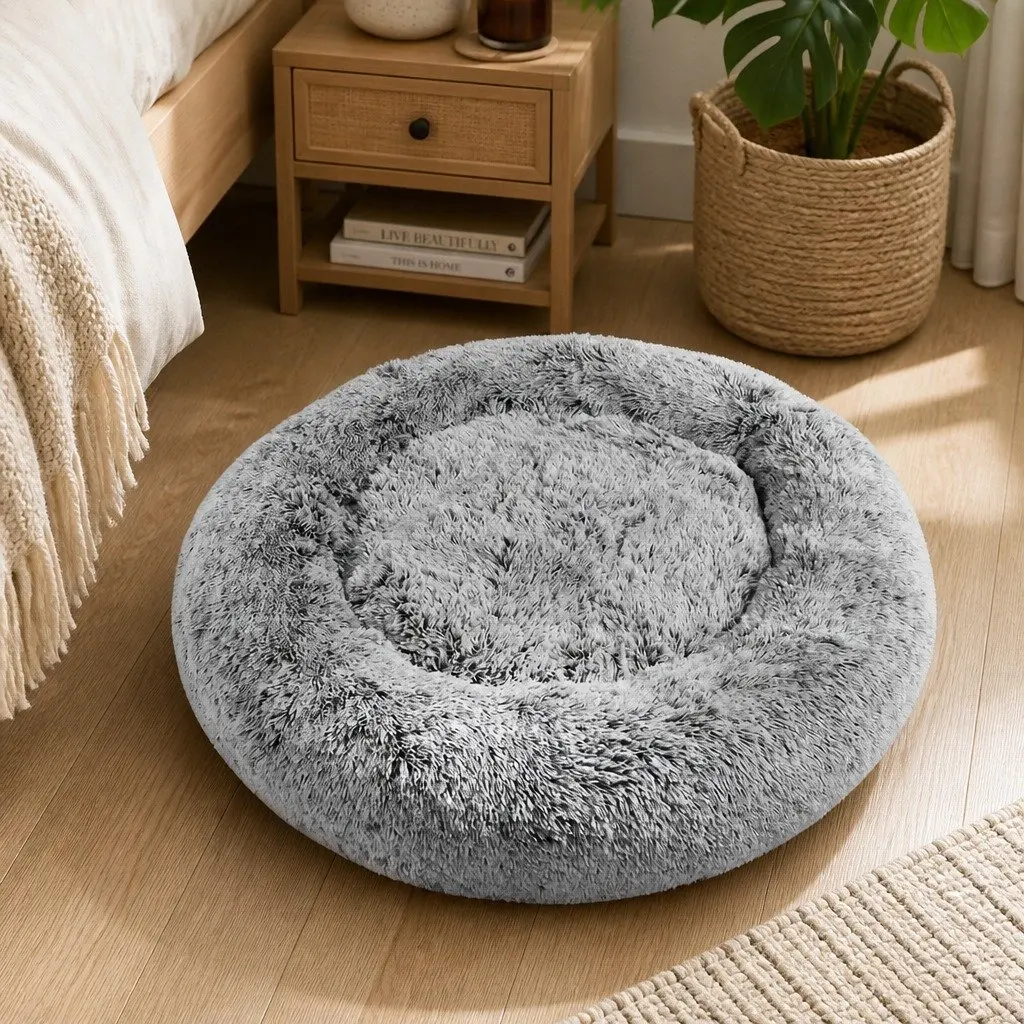 Memory Foam Dog Donut Bed in Charcoal