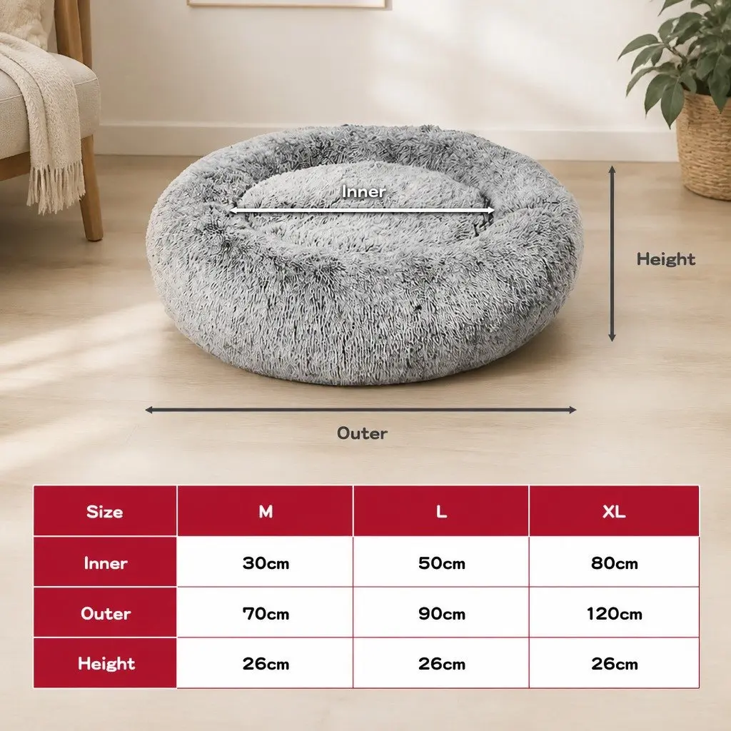 Memory Foam Dog Donut Bed in Charcoal
