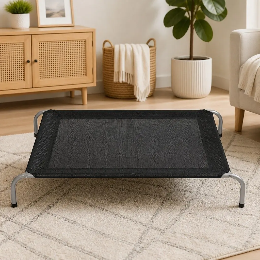 Elevated Pet Trampoline Bed Large Raised Dog Cat Breathable Mesh Frame Indoor