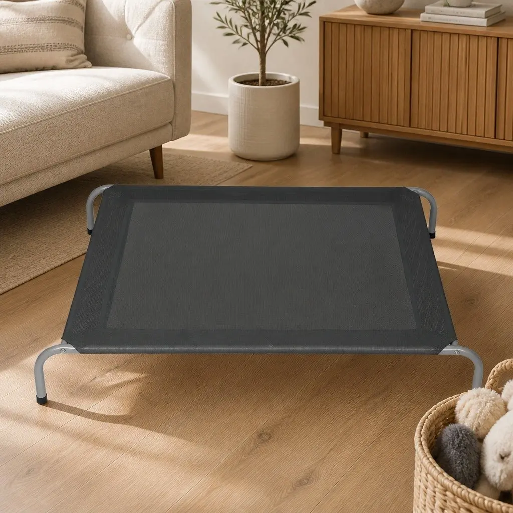 Elevated Pet Bed Trampoline Dog Cat Raised Frame Mesh Breathable Indoor Outdoor