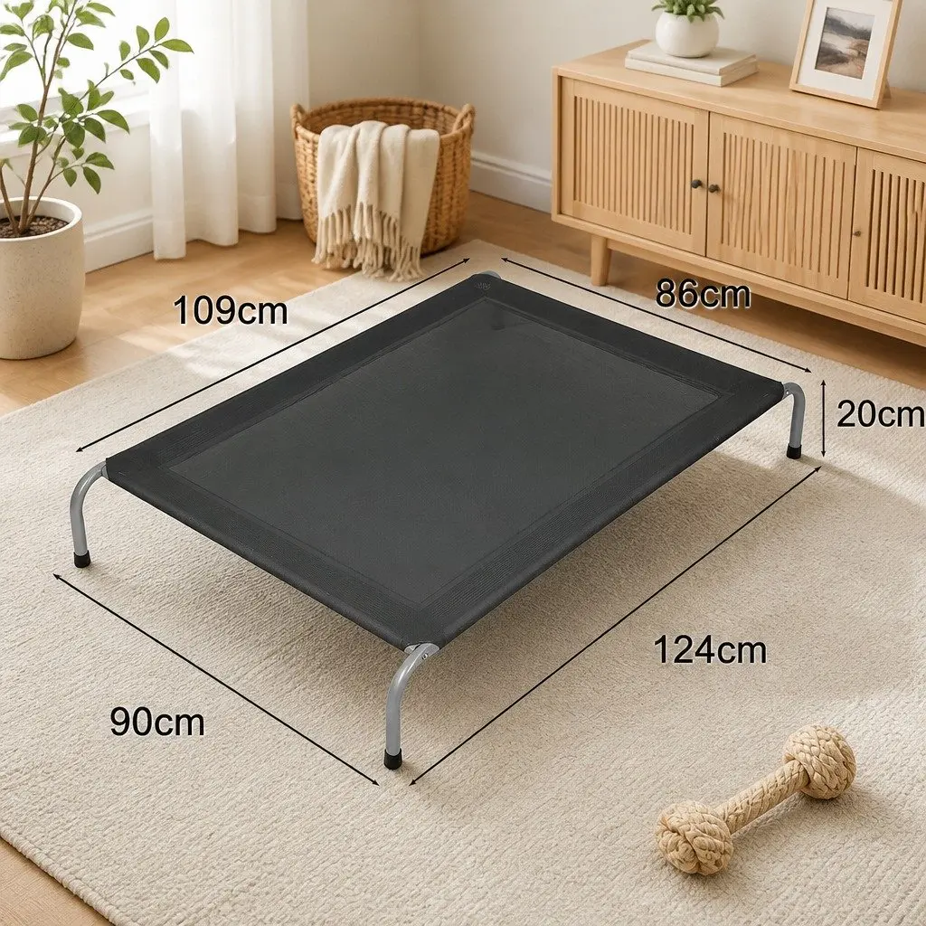 Elevated Pet Bed Trampoline Dog Cat Raised Frame Mesh Breathable Indoor Outdoor