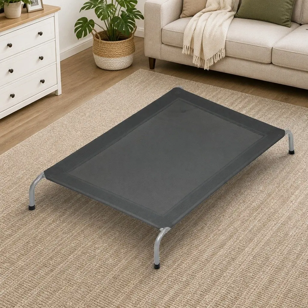 Elevated Pet Bed Trampoline Dog Cat Raised Frame Mesh Breathable Indoor Outdoor