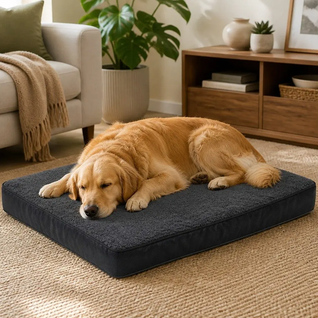 Orthopaedic Pet Dog Bed Grey Medium Removable Washable Cover Non-Slip