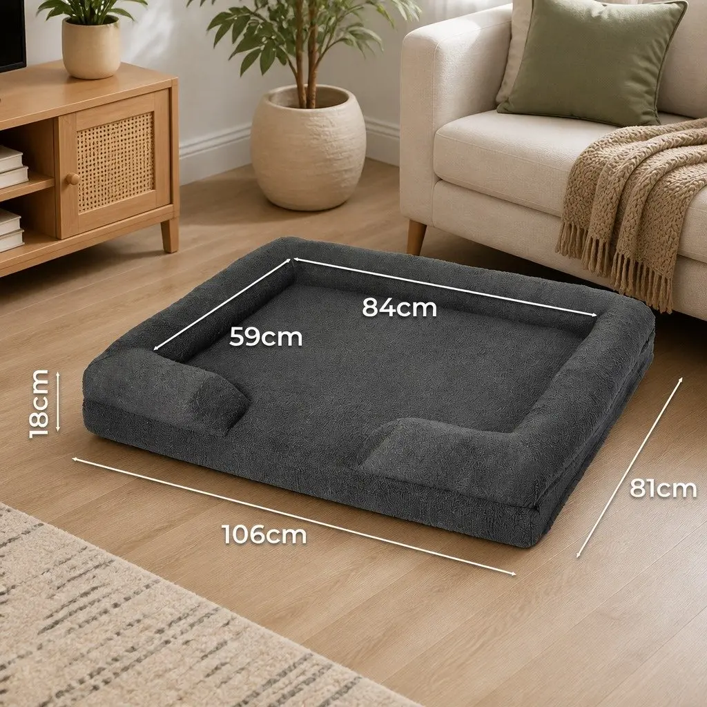 Memory Foam Pet Sofa Bed Orthopaedic Dog Cat Cushion Removable Washable Cover