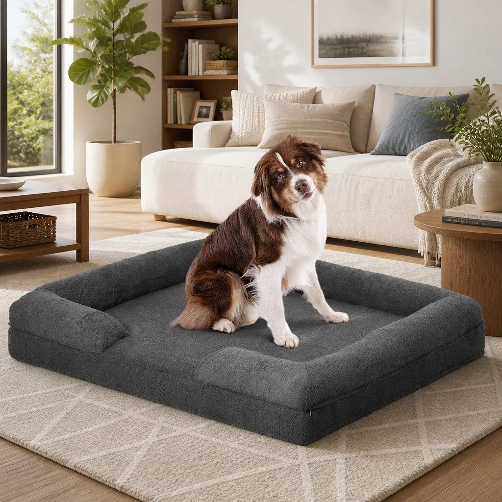 Memory Foam Pet Sofa Bed Orthopaedic Dog Cat Cushion Removable Washable Cover