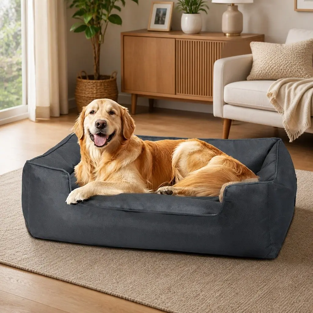 Waterproof Pet Dog Calming Bed XL Oxford Cloth Portable Bolster Sleeping Mat