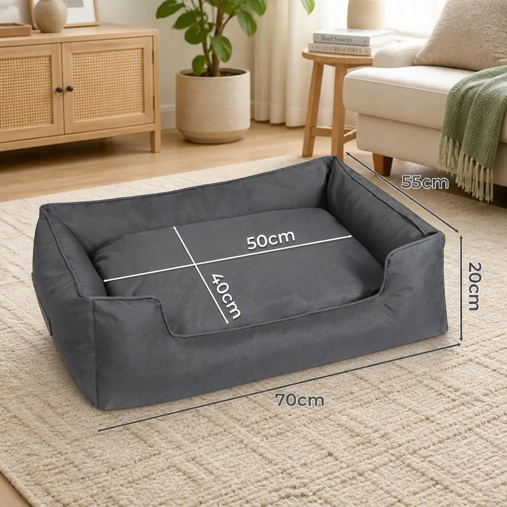 Pet Dog Bed Grey 70cm Waterproof Calming Orthopedic Sleeping Mat with Handles