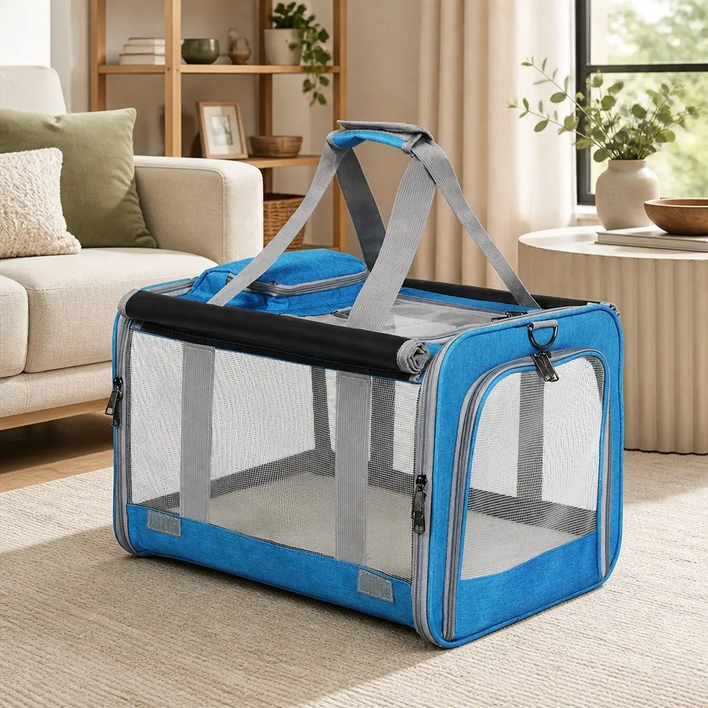 Pet Carrier Soft Crate 3 in 1 Shoulder Bag Dog Cat L Size Portable Foldable