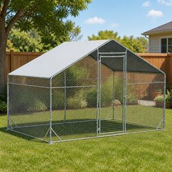 Large Metal Walk-in Chicken Coop 200x300x194cm Poultry Cage Enclosure Ducks
