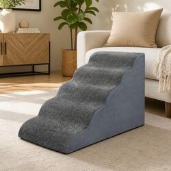 Compact 5-Step Pet Stairs in Grey