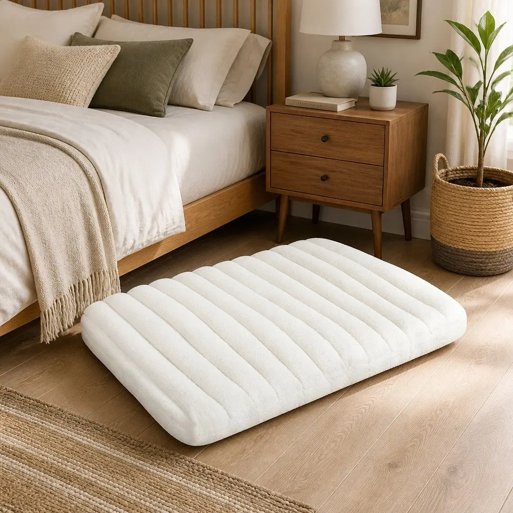 Orthopedic Dog Bed White Large Removable Washable Cover Waterproof Non-Slip Base