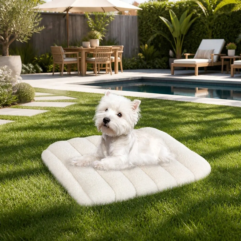 Orthopedic Dog Bed White Small Size Removable Washable Cover