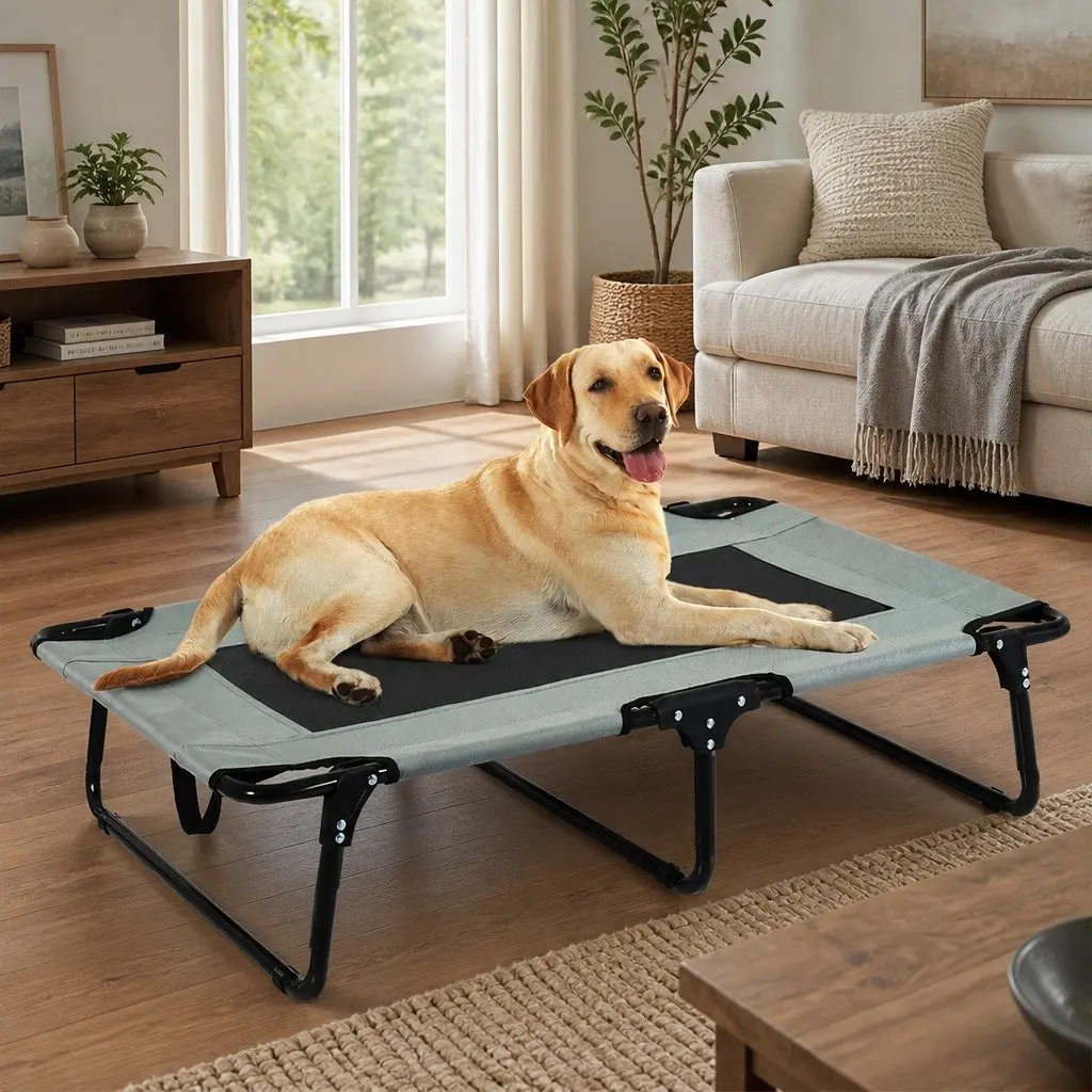Elevated Pet Bed Large Raised Dog Trampoline Foldable Cooling Outdoor Indoor